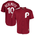 Kooe P.Phillies #10 J.T. Realmuto Player Red Cooperstown Collection Limited Home Stitched Jerseys