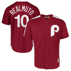 Kooe P.Phillies #10 J.T. Realmuto Player Red Cooperstown Collection Limited Home Stitched Jerseys