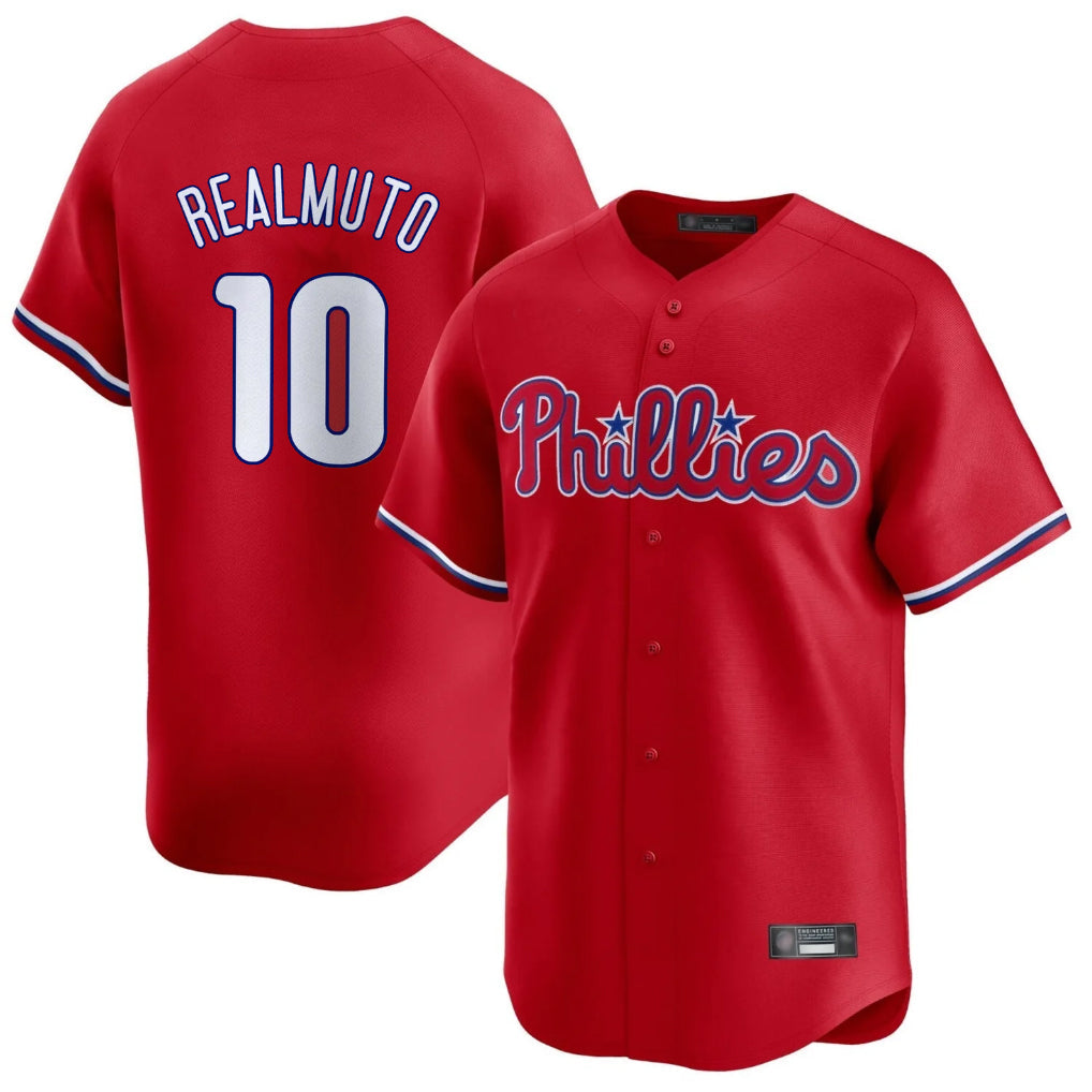 Kooe P.Phillies #10 J.T. Realmuto Player Red Home Limited Stitched Jerseys