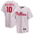 Kooe P.Phillies #10 J.T. Realmuto Player White Home Game Stitched Jerseys