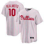 Kooe P.Phillies #10 J.T. Realmuto Player White Home Game Stitched Jerseys