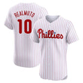 Kooe P.Phillies #10 J.T. Realmuto Player White Home Limited Elite Stitched Jerseys