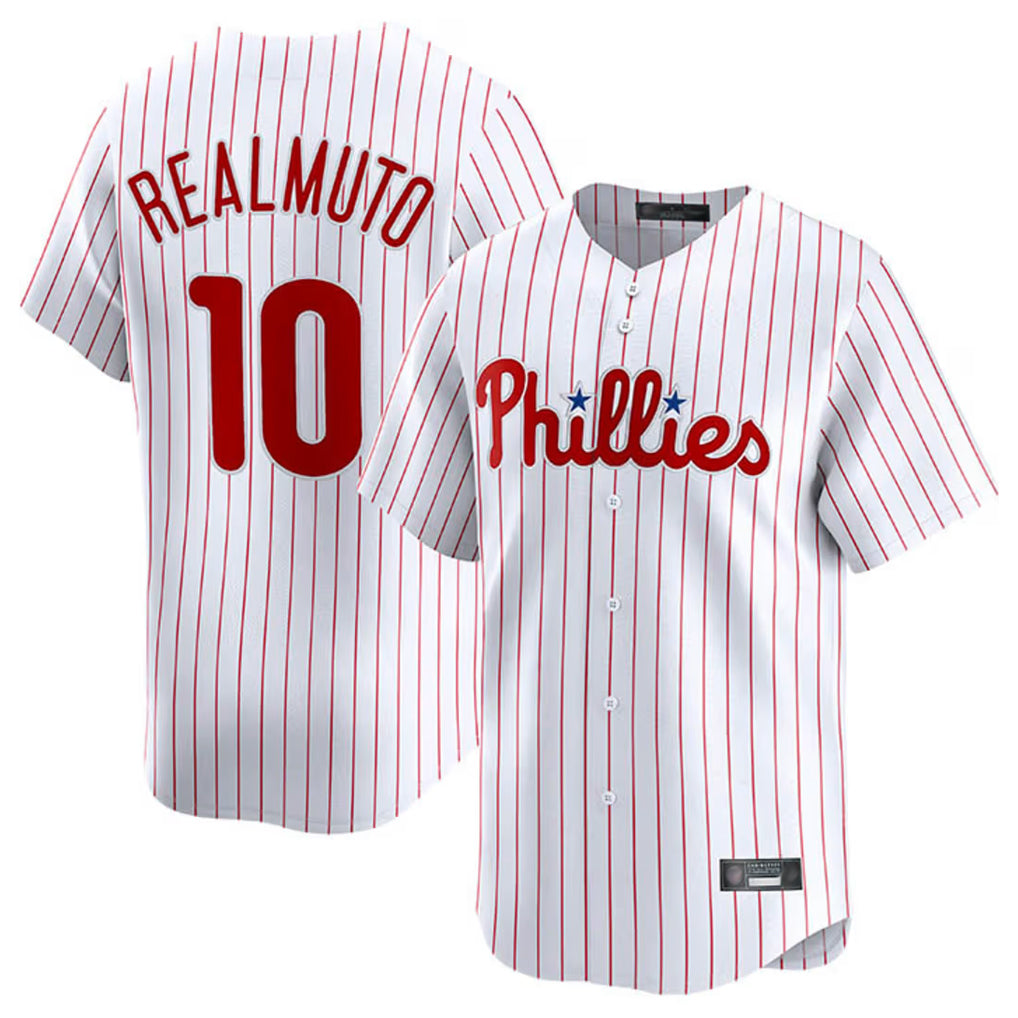 Kooe P.Phillies #10 J.T. Realmuto Player White Home Limited Stitched Jerseys
