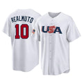Kooe P.Phillies #10 J.T. Realmuto Player White USA World Classic Home Game Stitched Jerseys