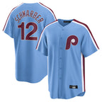 Kooe P.Phillies #12 Kyle Schwarber Player Light Blue Home Game Stitched Jerseys