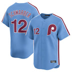Kooe P.Phillies #12 Kyle Schwarber Player Light Blue Home Limited Stitched Jerseys