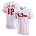 Kooe P.Phillies #12 Kyle Schwarber Player White Home Limited Elite Stitched Jerseys