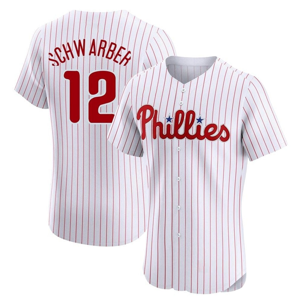 Kooe P.Phillies #12 Kyle Schwarber Player White Home Limited Elite Stitched Jerseys