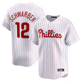 Kooe P.Phillies #12 Kyle Schwarber Player White Home Limited Stitched Jerseys