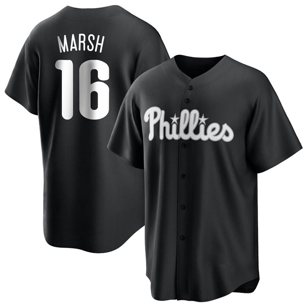 Kooe P.Phillies #16 Brandon Marsh Player Black Alt Fashion Home Game Stitched Jerseys