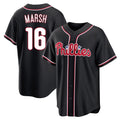 Kooe P.Phillies #16 Brandon Marsh Player Black Fashion Out Home Game Stitched Jerseys