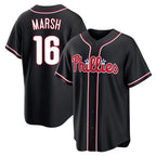 Kooe P.Phillies #16 Brandon Marsh Player Black Fashion Out Home Game Stitched Jerseys