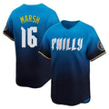 Kooe P.Phillies #16 Brandon Marsh Player Blue City Connect Home Limited Stitched Jerseys