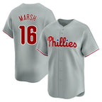 Kooe P.Phillies #16 Brandon Marsh Player Gray Home Limited Stitched Jerseys