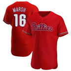 Kooe P.Phillies #16 Brandon Marsh Player Red Home Limited Elite Stitched Jerseys