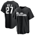 Kooe P.Phillies #27 Aaron Nola Player Black Alt Fashion Home Game Stitched Jerseys