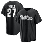 Kooe P.Phillies #27 Aaron Nola Player Black Alt Fashion Home Game Stitched Jerseys