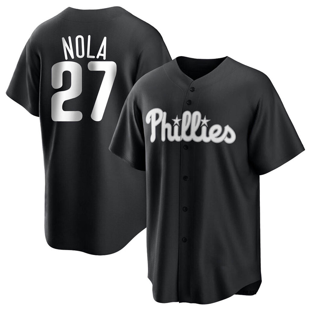 Kooe P.Phillies #27 Aaron Nola Player Black Alt Fashion Home Game Stitched Jerseys