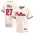 Kooe P.Phillies #27 Aaron Nola Player Cream Home Limited Stitched Jerseys