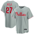 Kooe P.Phillies #27 Aaron Nola Player Gray Home Game Stitched Jerseys