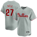 Kooe P.Phillies #27 Aaron Nola Player Gray Home Limited Stitched Jerseys