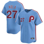 Kooe P.Phillies #27 Aaron Nola Player Light Blue Home Limited Stitched Jerseys