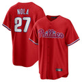 Kooe P.Phillies #27 Aaron Nola Player Red Home Game Stitched Jerseys