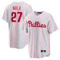Kooe P.Phillies #27 Aaron Nola Player White Home Game Stitched Jerseys