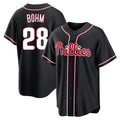 Kooe P.Phillies #28 Alec Bohm Player Black Fashion Out Home Game Stitched Jerseys