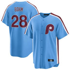 Kooe P.Phillies #28 Alec Bohm Player Light Blue Home Game Stitched Jerseys