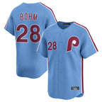 Kooe P.Phillies #28 Alec Bohm Player Light Blue Home Limited Stitched Jerseys