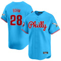 Kooe P.Phillies #28 Alec Bohm Player Light Blue Phillies & Eagles Vapor Premier Limited Home Stitched Jerseys