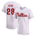 Kooe P.Phillies #28 Alec Bohm Player White Home Limited Elite Stitched Jerseys