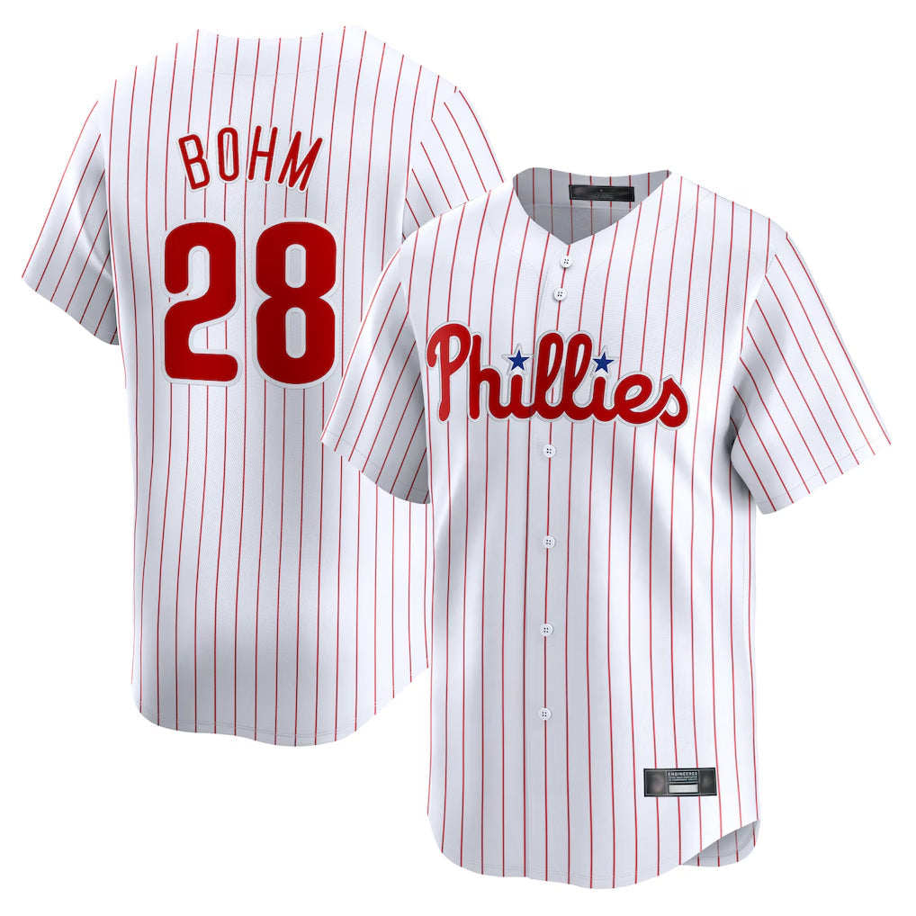 Kooe P.Phillies #28 Alec Bohm Player White Home Limited Stitched Jerseys