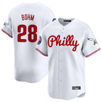 Kooe P.Phillies #28 Alec Bohm Player White Phillies & Eagles Vapor Premier Limited Stitched Jerseys