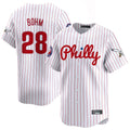 Kooe P.Phillies #28 Alec Bohm Player White Pinstripe Phillies & Eagles Vapor Premier Limited Stitched Jerseys