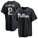 Kooe P.Phillies #2 Justin Crawford Player Black Alt Fashion Home Game Stitched Jerseys