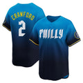 Kooe P.Phillies #2 Justin Crawford Player Blue City Connect Home Limited Stitched Jerseys