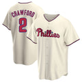 Kooe P.Phillies #2 Justin Crawford Player Cream Game Stitched Jerseys