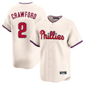 Kooe P.Phillies #2 Justin Crawford Player Cream Home Limited Stitched Jerseys
