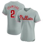 Kooe P.Phillies #2 Justin Crawford Player Gray Home Limited Elite Stitched Jerseys