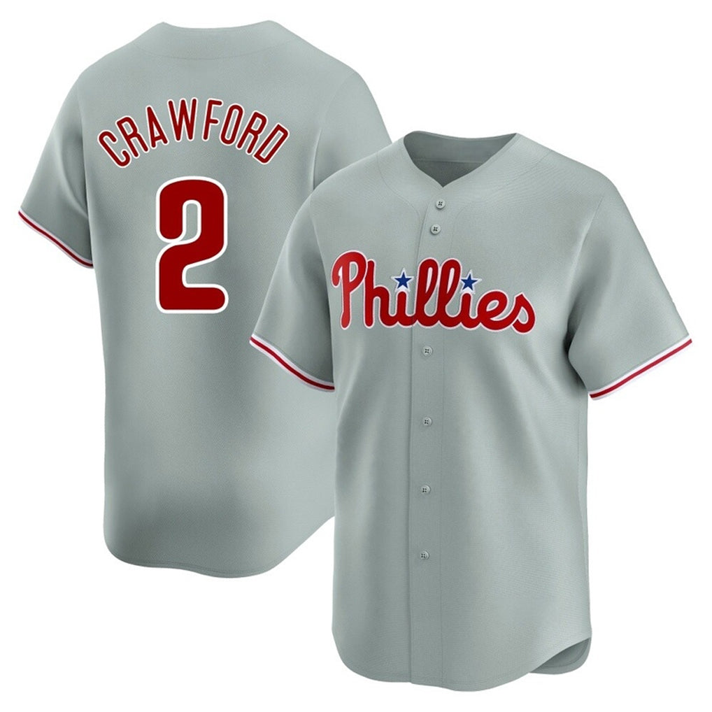 Kooe P.Phillies #2 Justin Crawford Player Gray Home Limited Stitched Jerseys