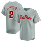 Kooe P.Phillies #2 Justin Crawford Player Gray Home Limited Stitched Jerseys