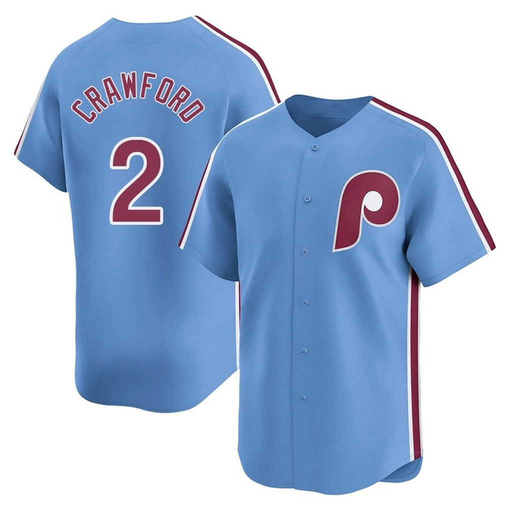 Kooe P.Phillies #2 Justin Crawford Player Light Blue Game Stitched Jerseys