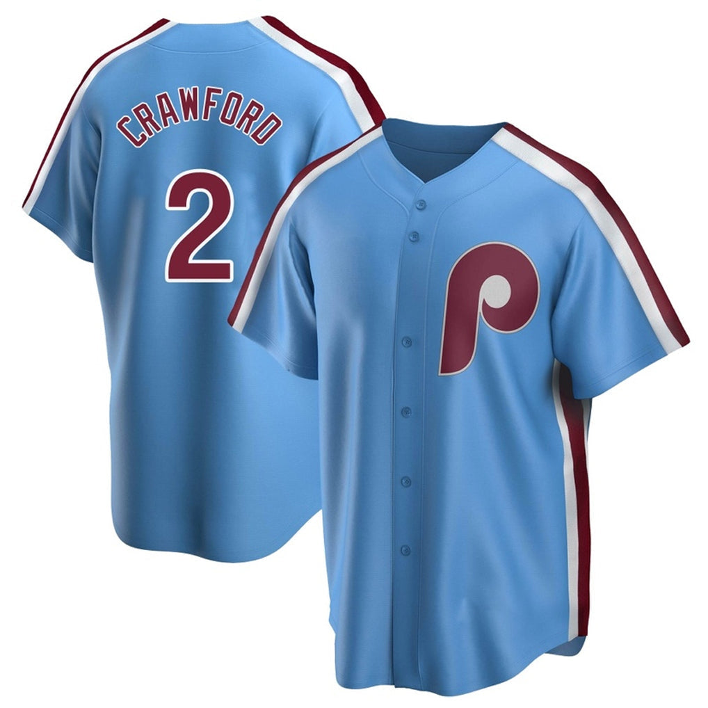 Kooe P.Phillies #2 Justin Crawford Player Light Blue Home Game Stitched Jerseys