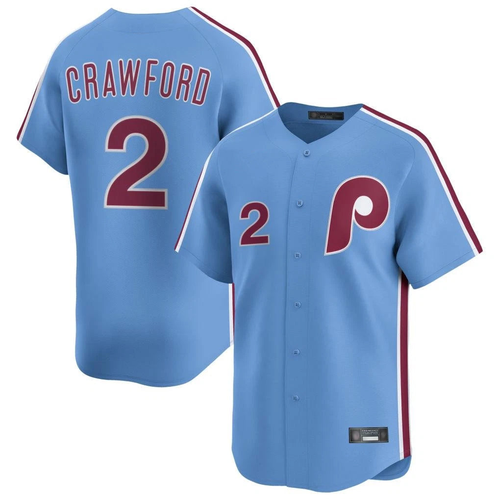 Kooe P.Phillies #2 Justin Crawford Player Light Blue Home Limited Stitched Jerseys