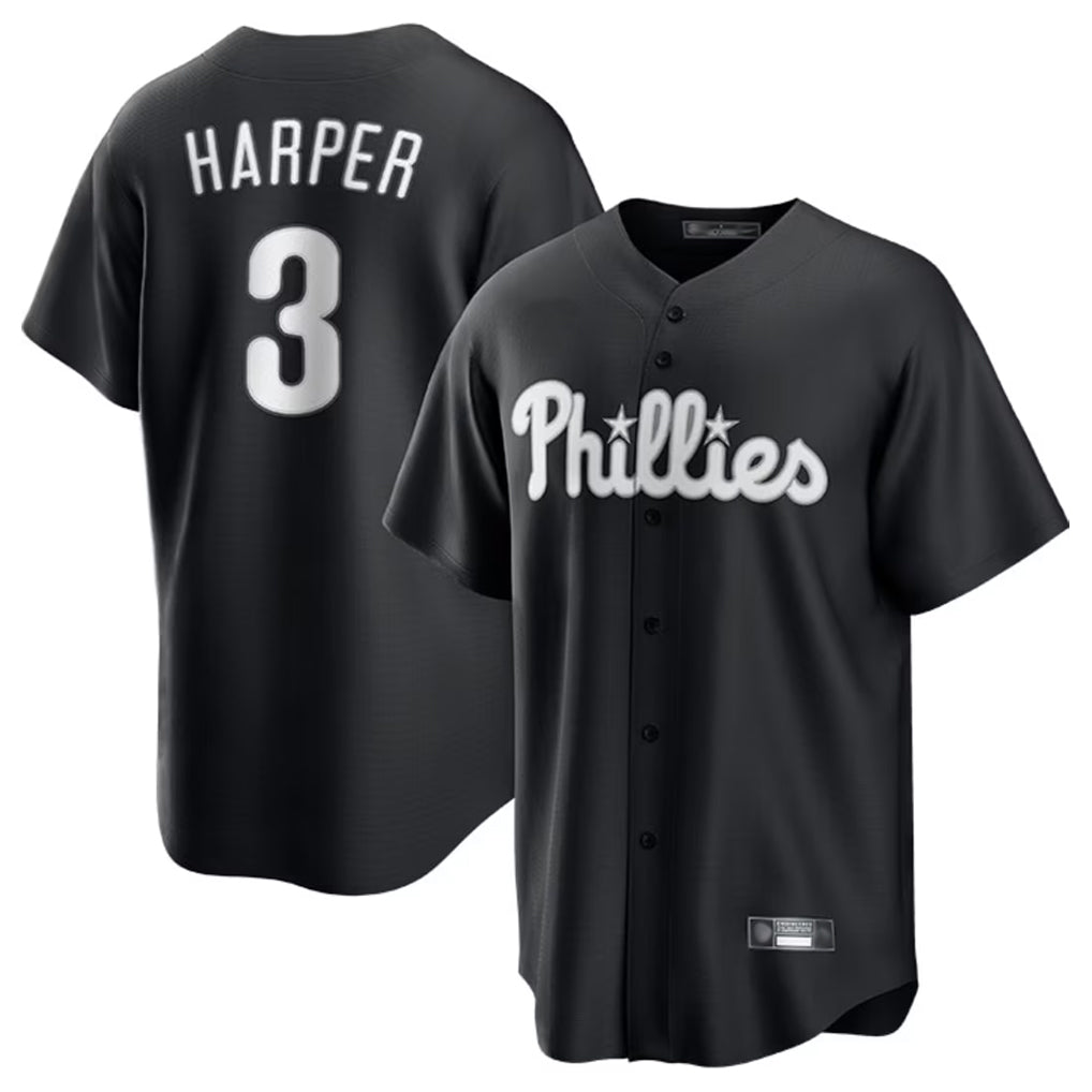 Kooe P.Phillies #3 Bryce Harper Player Black Alt Fashion Home Game Stitched Jerseys