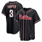 Kooe P.Phillies #3 Bryce Harper Player Black Fashion Out Home Game Stitched Jerseys
