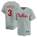 Kooe P.Phillies #3 Bryce Harper Player Gray Home Limited Stitched Jerseys