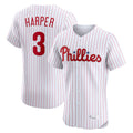 Kooe P.Phillies #3 Bryce Harper Player White Home Limited Elite Stitched Jerseys